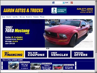 Web site www.aaronautostucson.com, Aaron Autos & Trucks