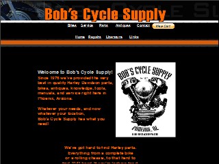 Web site www.bobscyclesupply.com, Bob's Cycle Supply