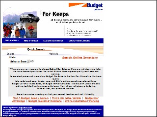 Web site www.budgetresale.com, Budget Car & Truck Sales