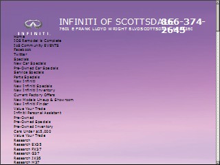 Web site www.infinitiofscottsdale.com, Infiniti Of Scottsdale