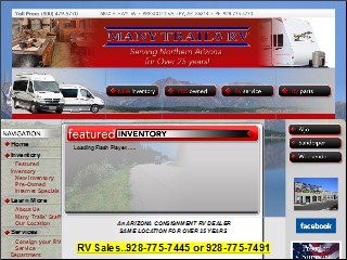 Web site www.manytrailsrv.com, Many Trails Rv