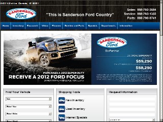 Web site www.sanderson-ford.com, Sanderson Ford