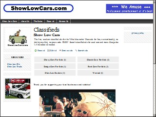 Web site www.showlowcars.com, Show Low Nissan