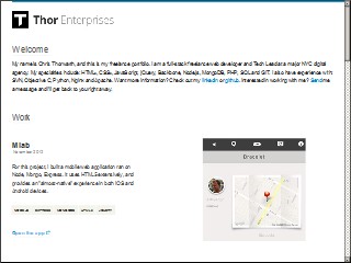 Web site www.thorenterprises.com, Thor Enterprises